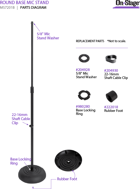 Chân Mic Đứng Thu Âm On-Stage MS7201C